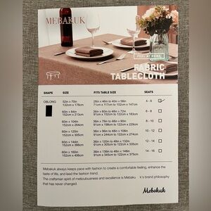 Mebakuk Rectangle Linen Look Farmhouse Tablecloth - Mocha 52" x 70"